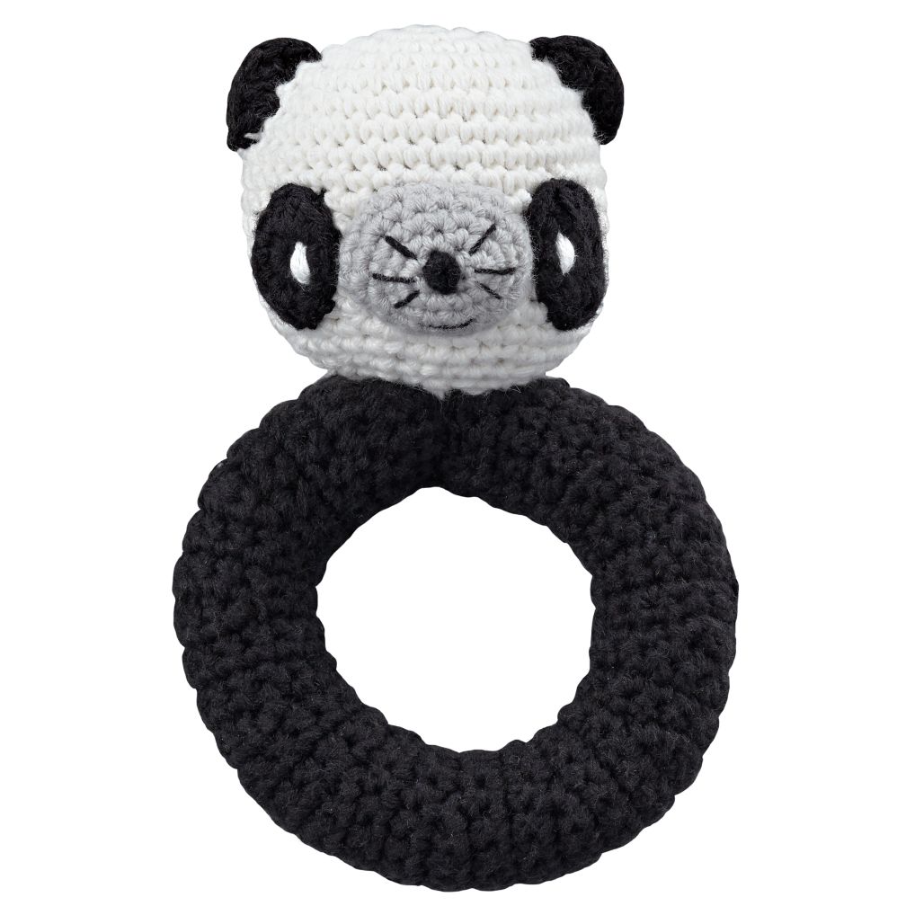 Panda Animal Knit Rattle